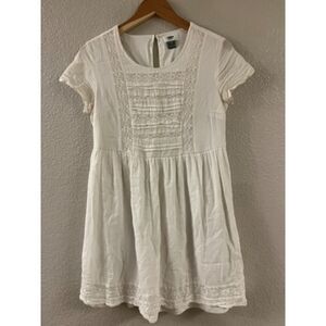 Old Navy Women's White Woven Dress Boho Lace Small